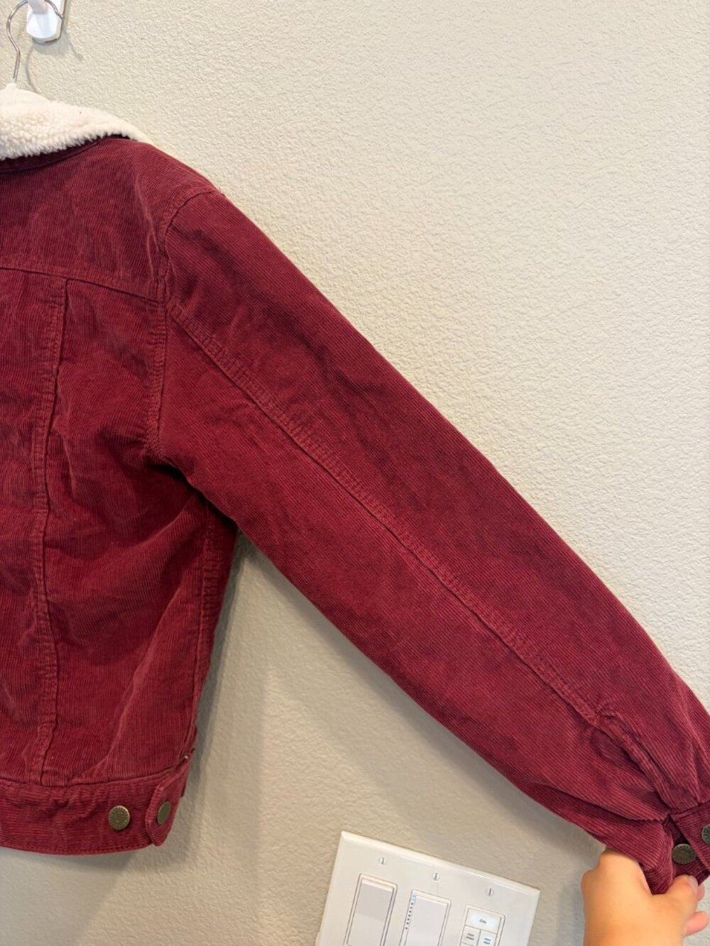 Carhartt Rare Burgundy Corduroy Sherpa Lined Jacket Small 4/6 Trucker Utility - Picture 11 of 15